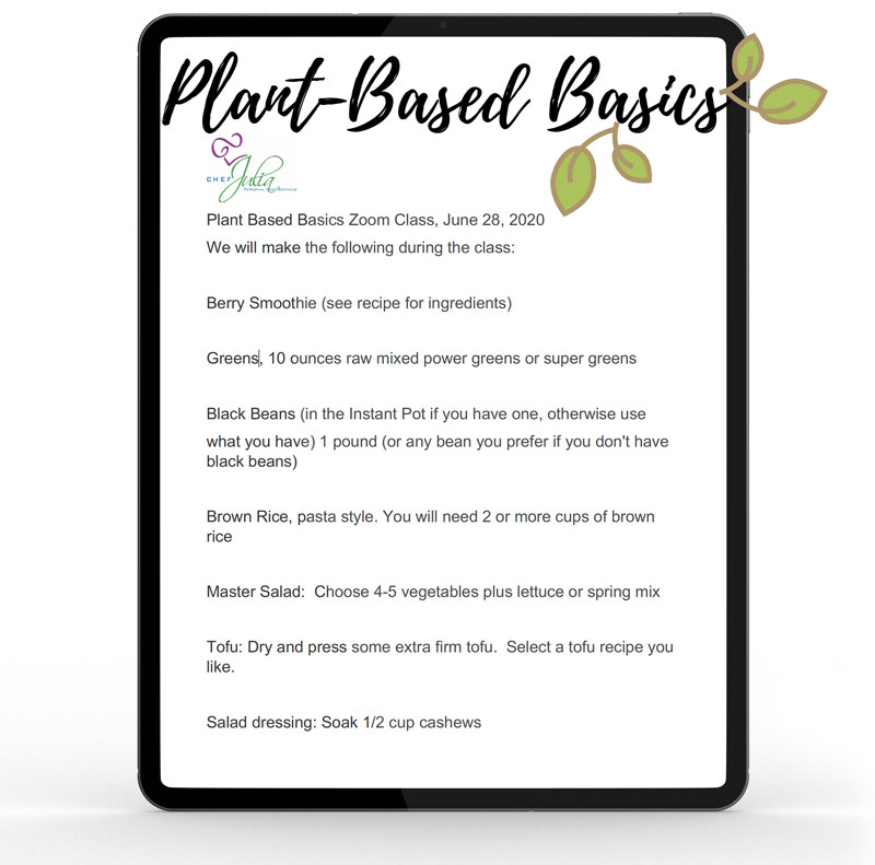 Plant Based Basics Zoom Class