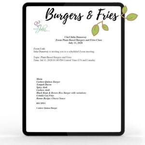 Plant Based Burgers and Fries